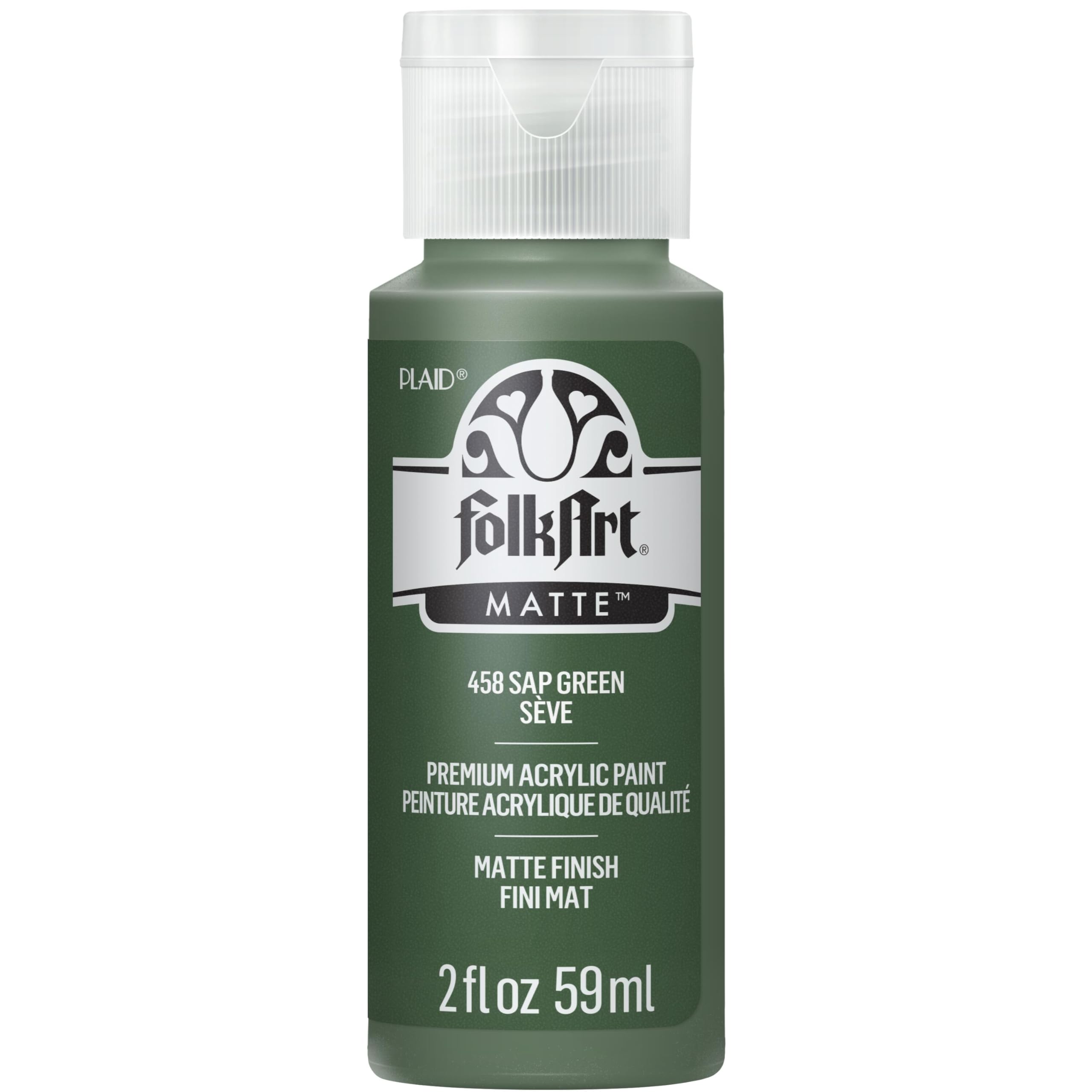 FolkArt Acrylic Paint 2 oz Sap Green for base coating on wood and canvas