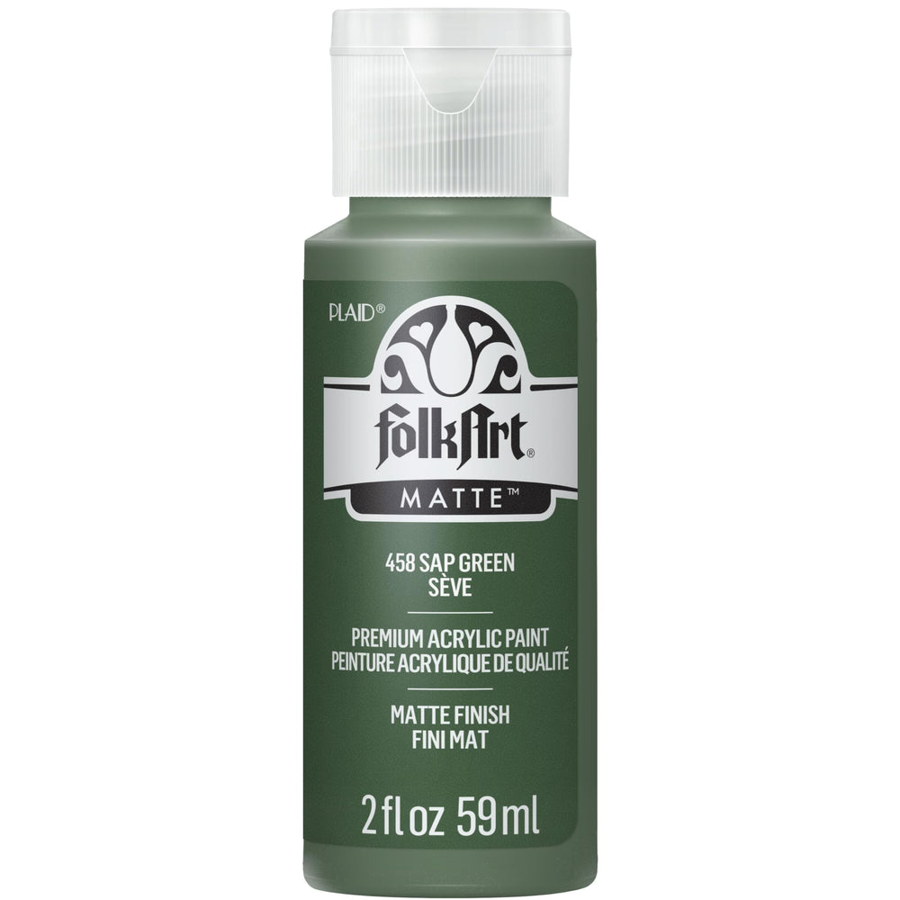 FolkArt Acrylic Paint 2 oz Sap Green for base coating on wood and canvas