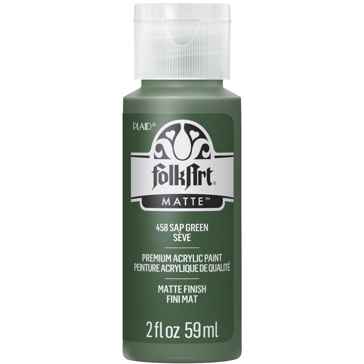 FolkArt Acrylic Paint 2 oz Sap Green for base coating on wood and canvas