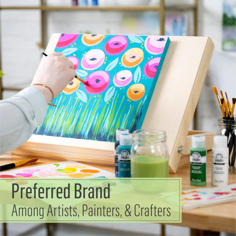 FolkArt stencil-ready acrylic paint produces crisp motif details