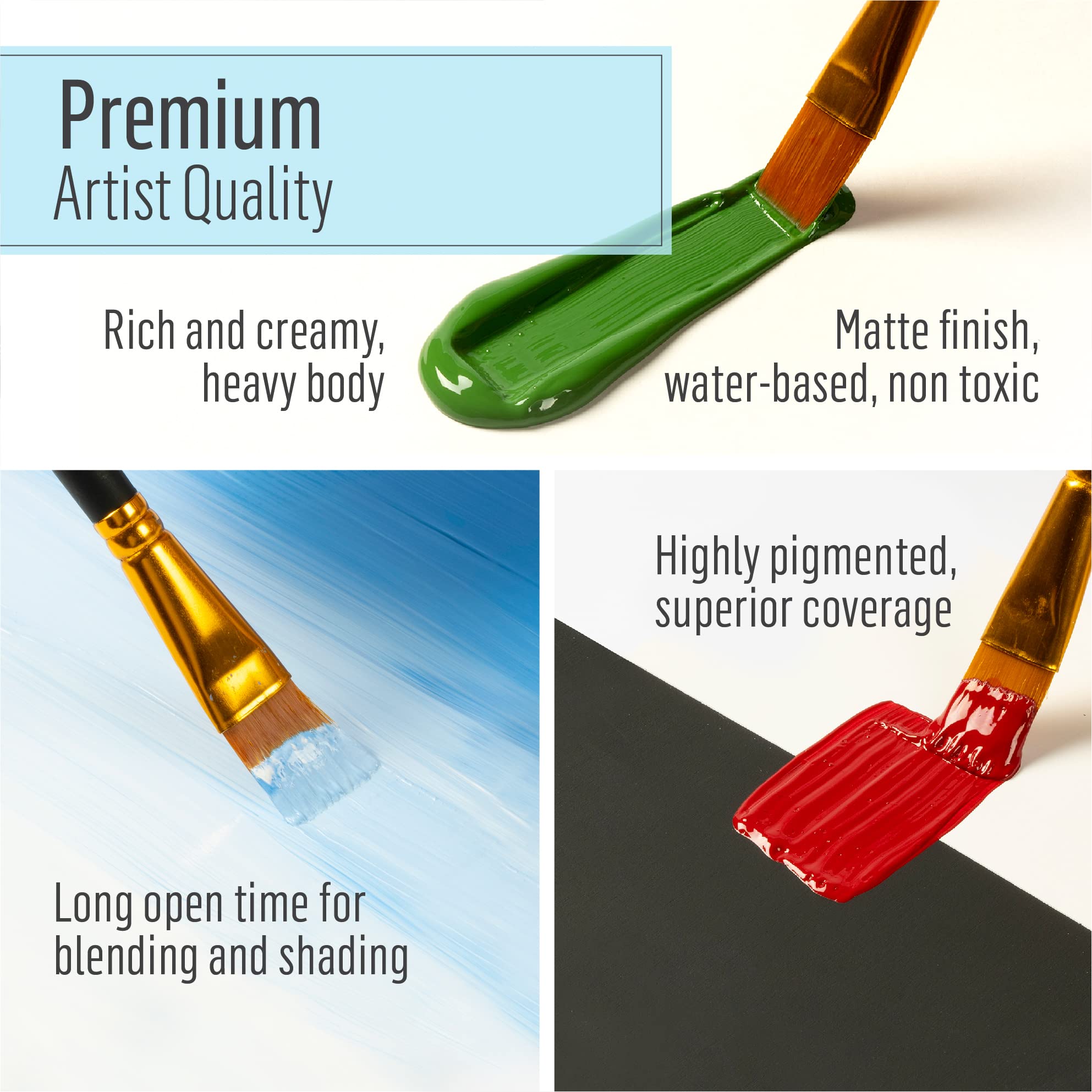 Applying FolkArt acrylic paint on canvas yields smooth color and depth