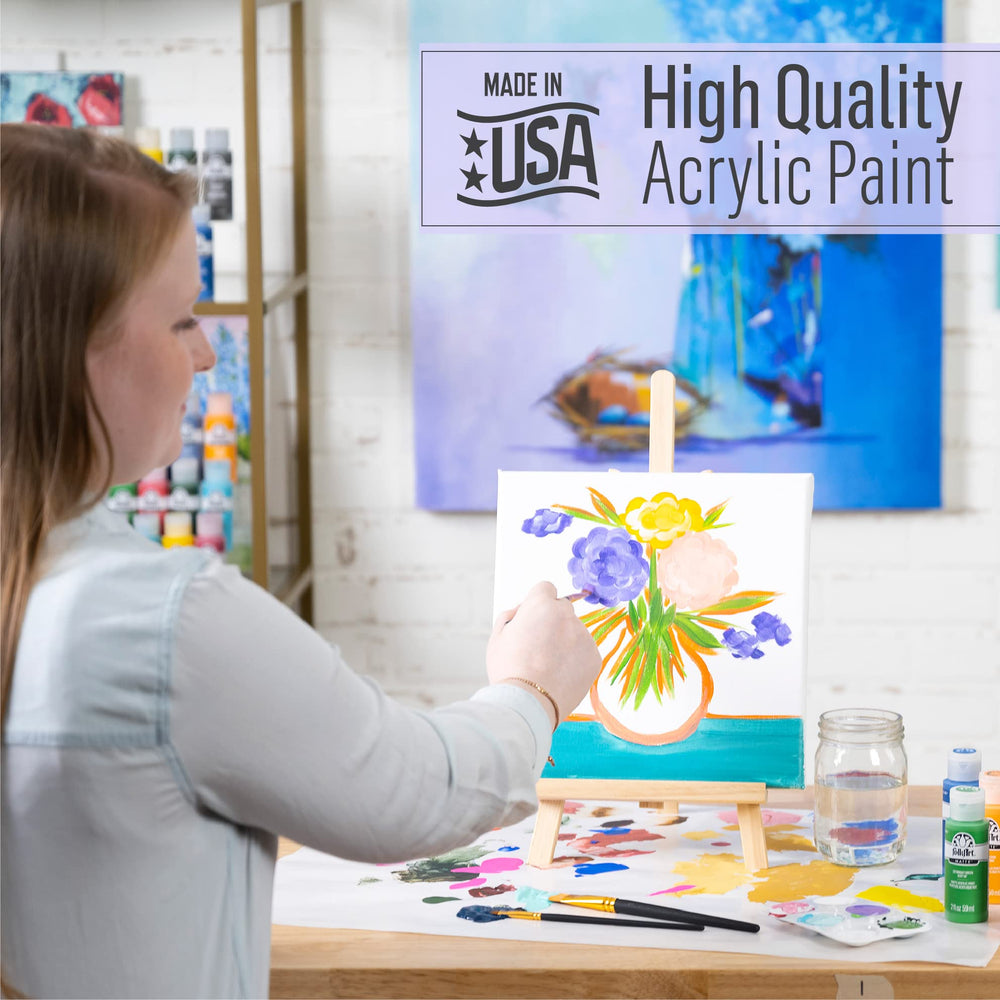 FolkArt paint used with stencils creates crisp designs on canvas