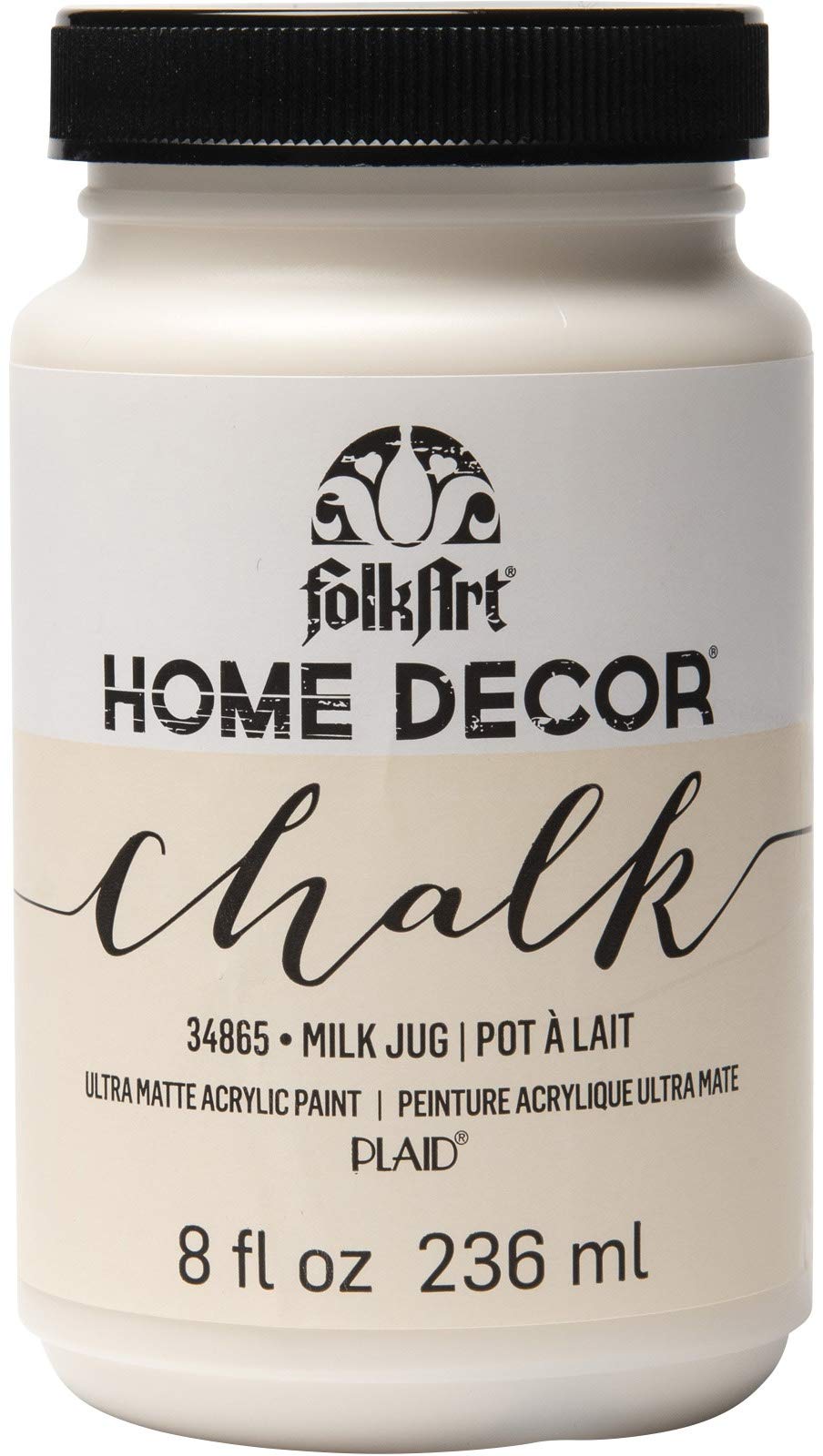 FolkArt Home Decor Chalk 8oz bottle shows rich pigment for quick furniture refreshes
