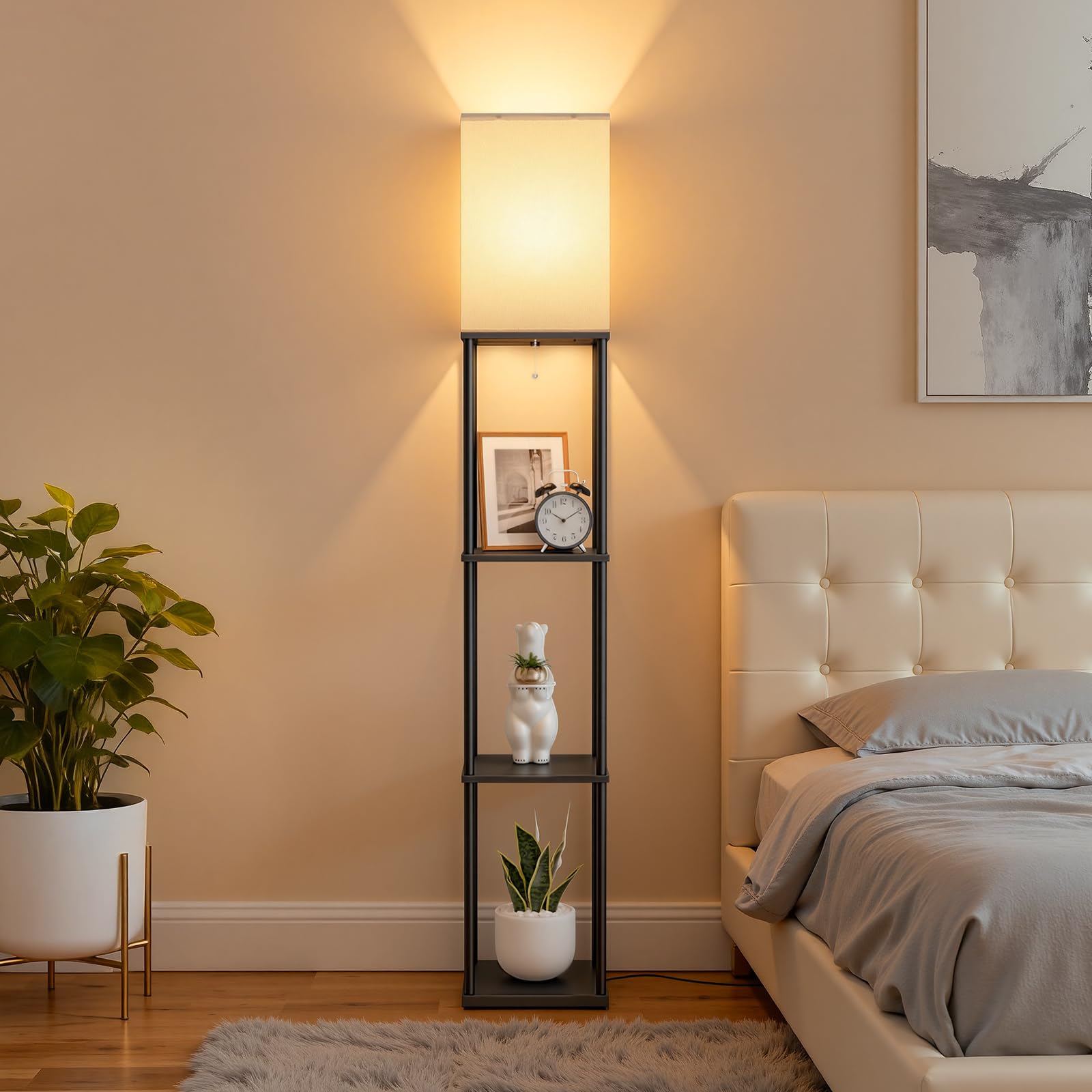 FOLKSMATE bedroom ambience with soft, adaptable illumination.