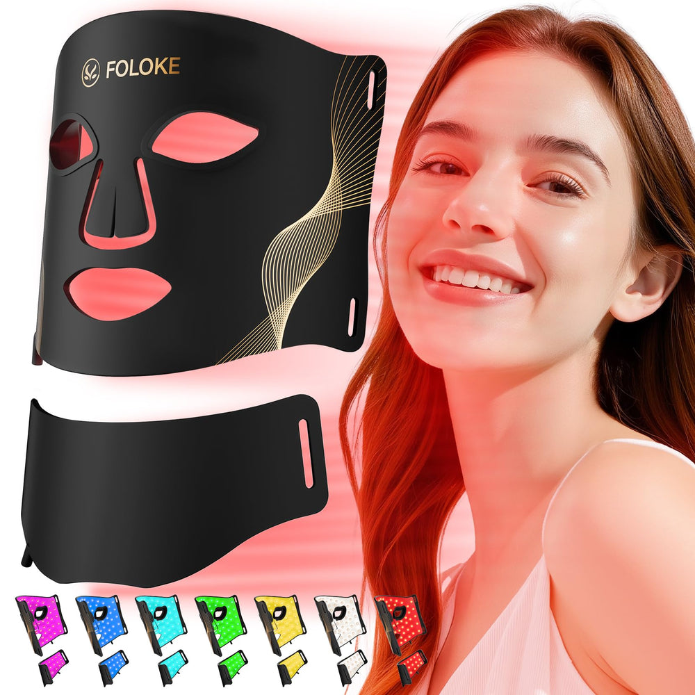 FOLOKE LED mask emits red light at 630nm for revitalized skin.