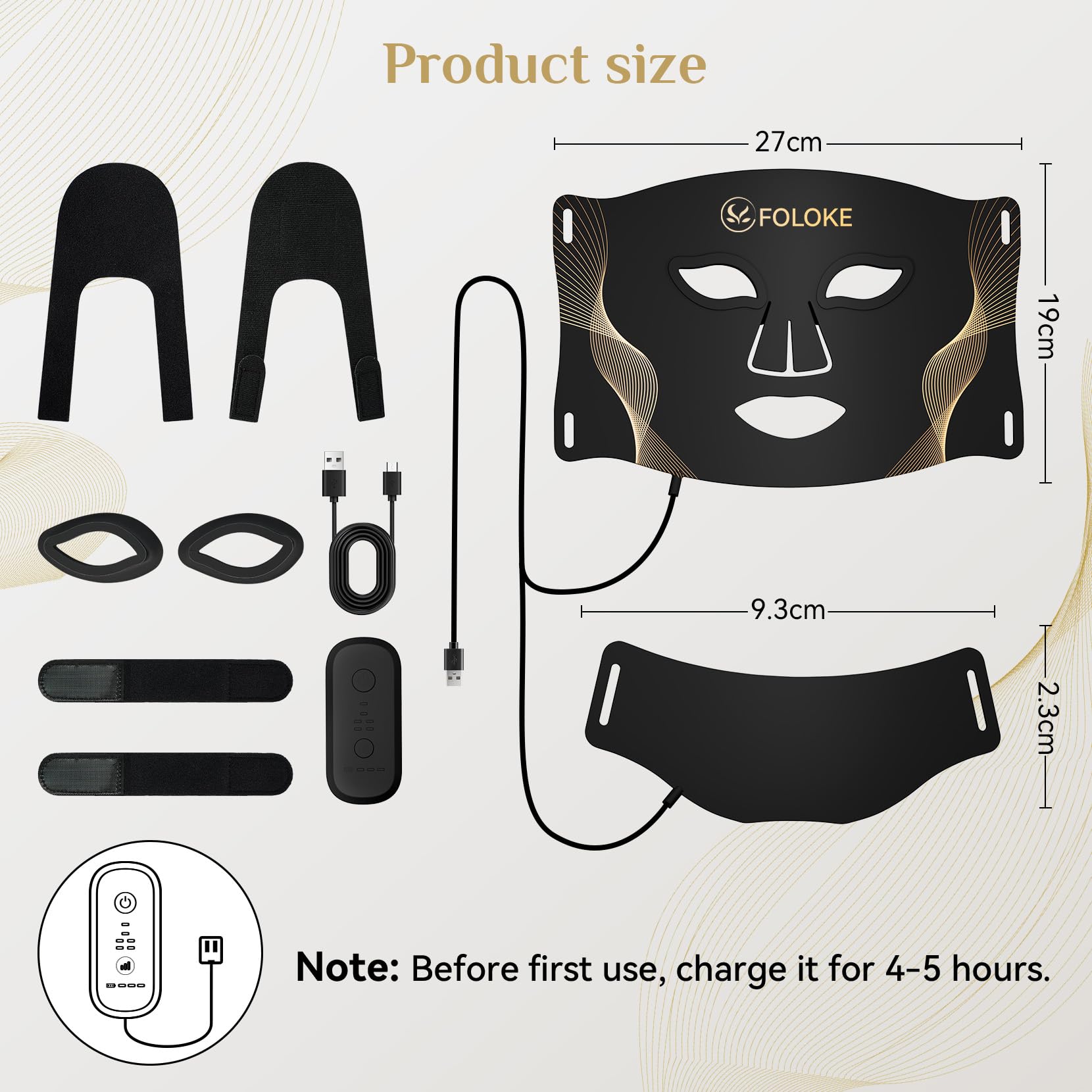 FOLOKE mask uses Type-C charging for quick power-up.