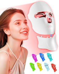 FOLOKE Red Light Mask on the face for gentle rejuvenation.