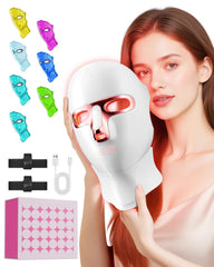 FOLOKE red light mask neck attachment providing extended facial coverage.