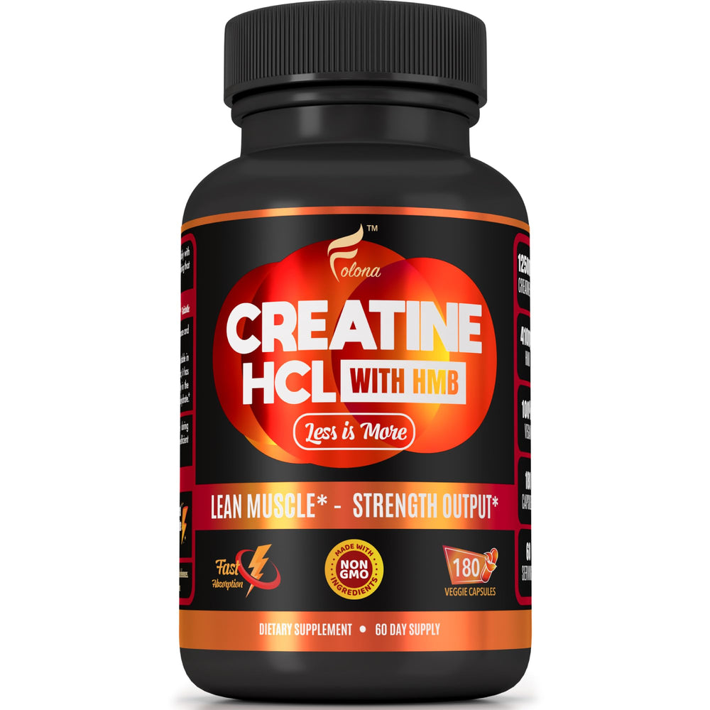 Folona Creatine HMB capsules on white background for lean muscle support