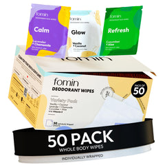 FOMIN travel deodorant wipes variety pack for on-the-go freshness