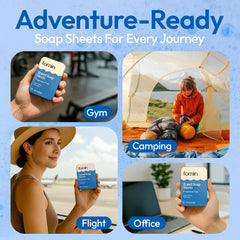 FOMIN travel soap sheets are kid-friendly and gentle for family trips