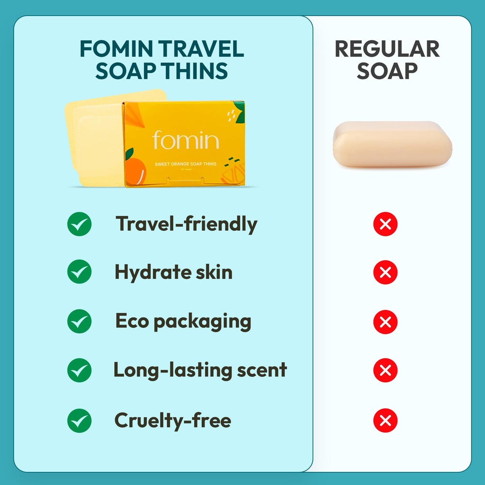 FOMIN unscented soap sheets suitable for sensitive skin while cleaning hands on the go.