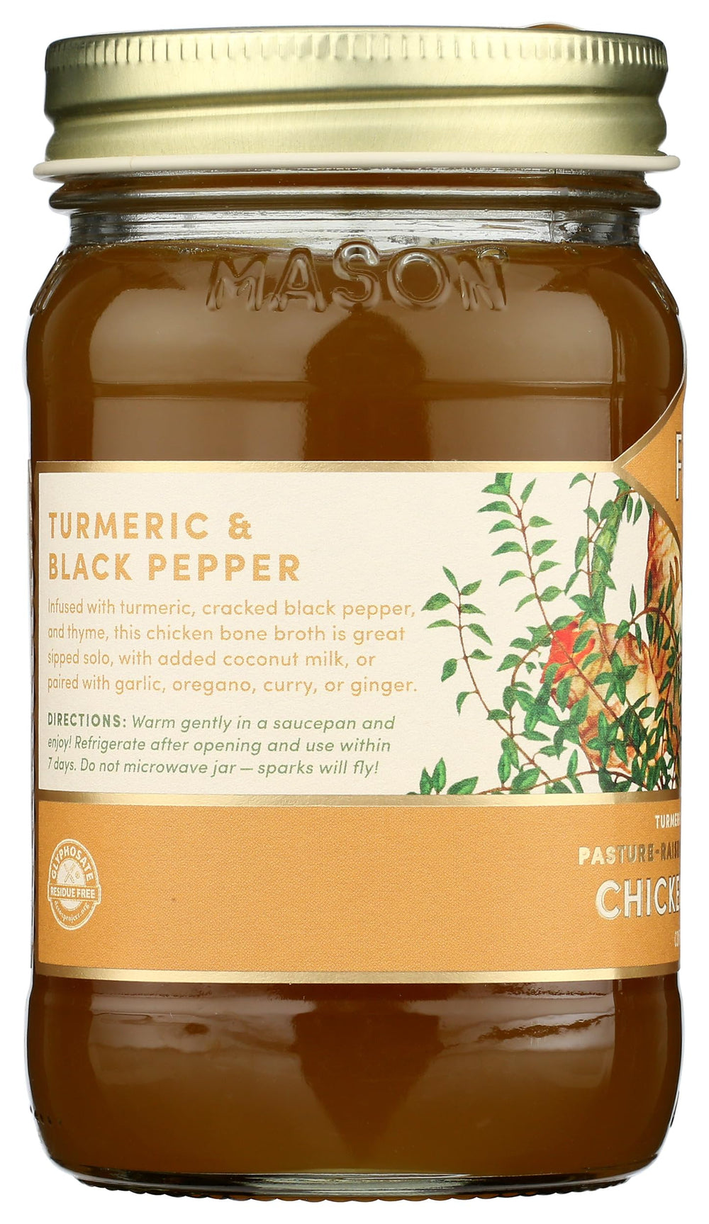 Fond turmeric spice bottle label highlights natural flavor boosters for recipes.