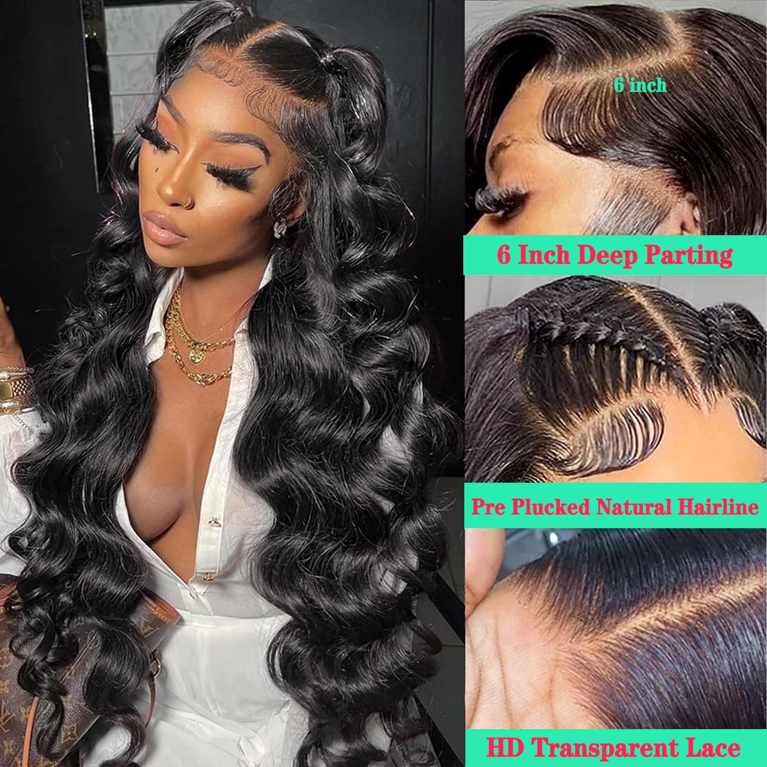 Fongly 200% density lace front wig adds fullness with natural bounce.