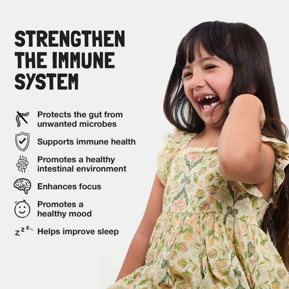 Food Over Drugs Alcohol-free tincture bottle communicates safe daily use for children