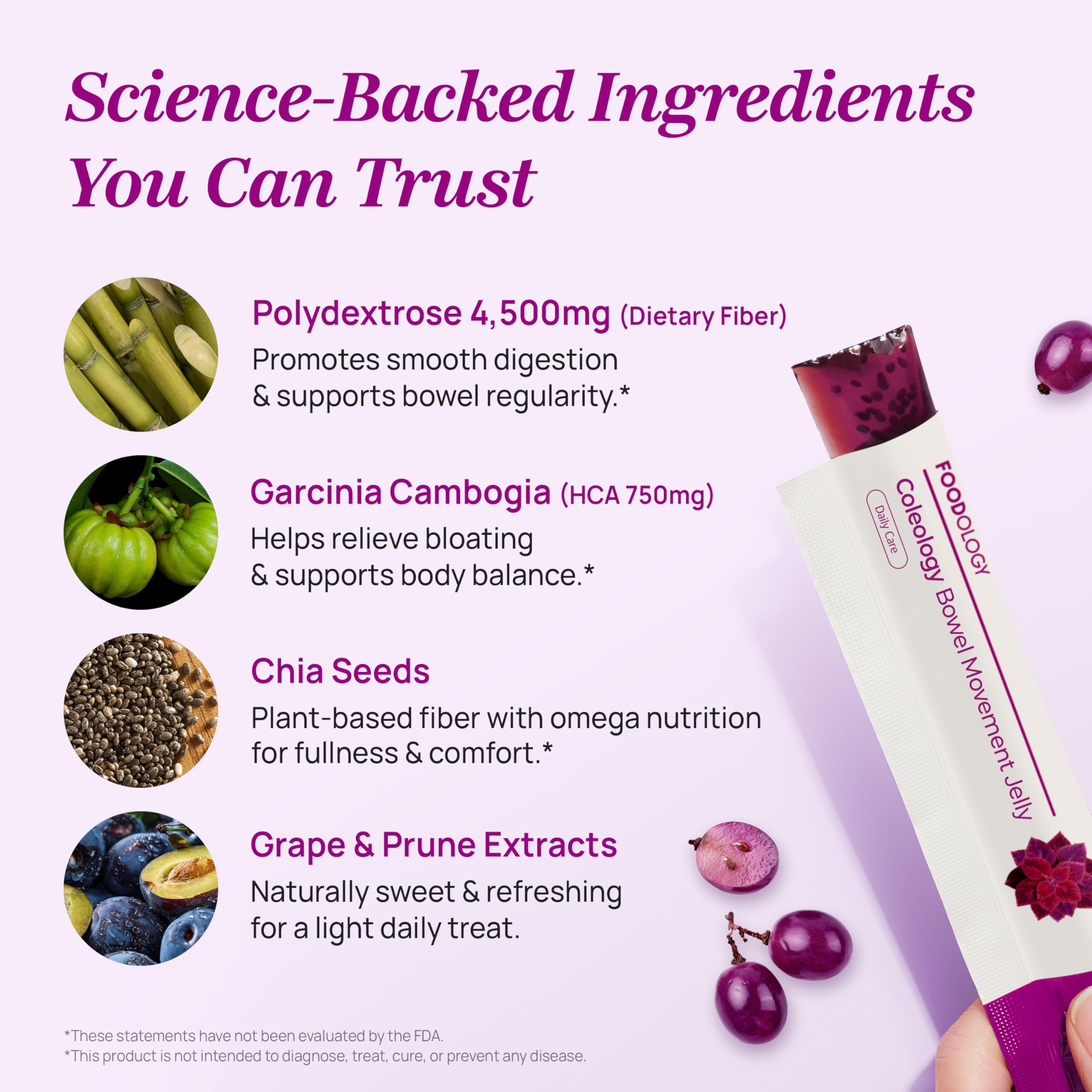 FOODOLOGY Coleology prebiotic fiber blend supports smooth digestion and regularity.
