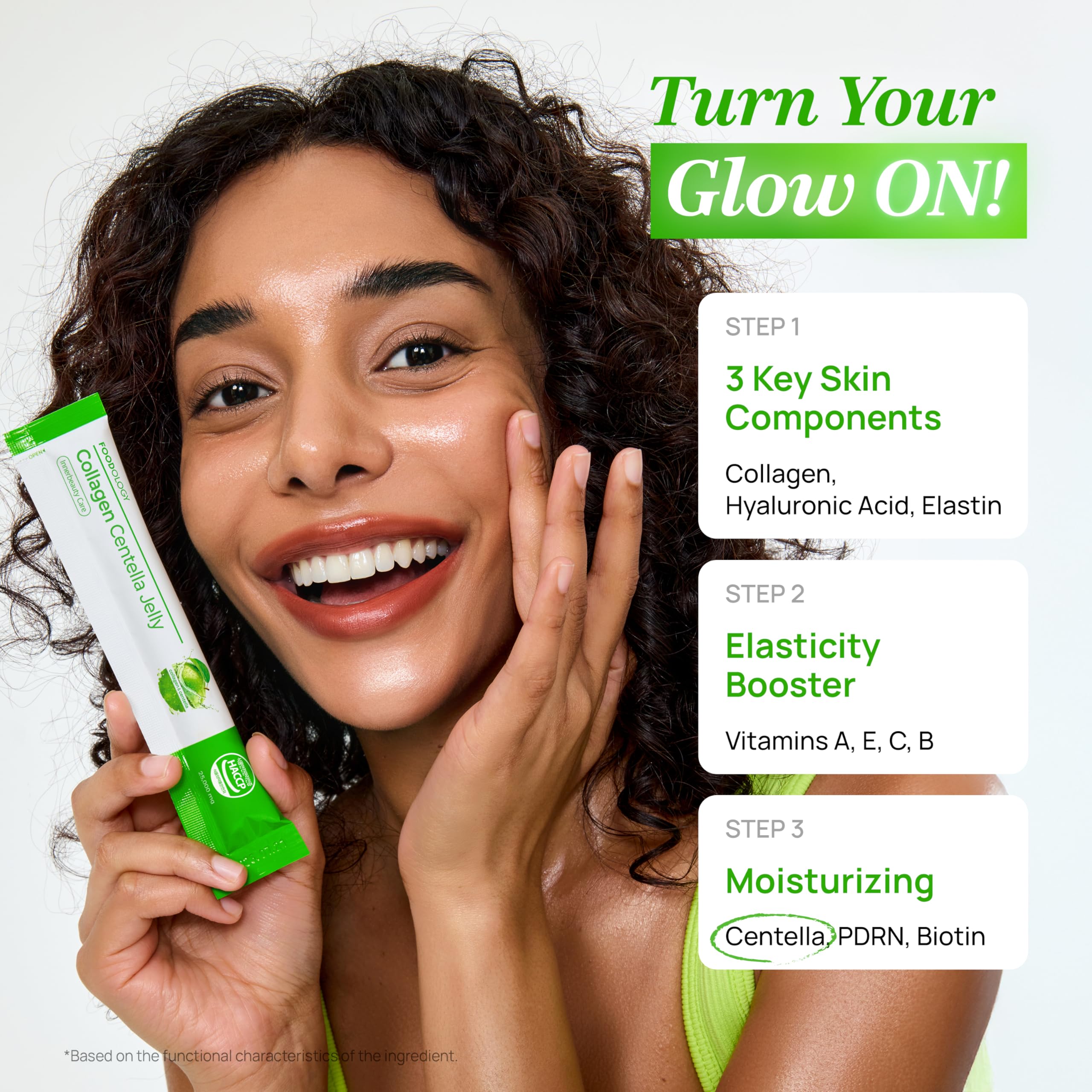FOODOLOGY PDRN Biotin Vitamin A E formula close-up highlights nourishing beauty ingredients.