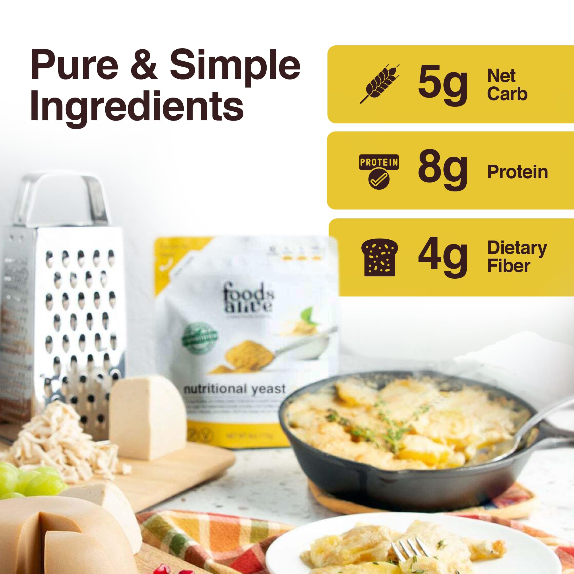 Foods Alive Nutritional Yeast Flakes as a salad topping adds depth and fiber.