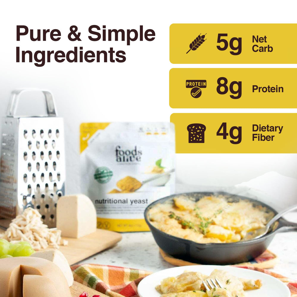 Foods Alive Nutritional Yeast Flakes as a salad topping adds depth and fiber.