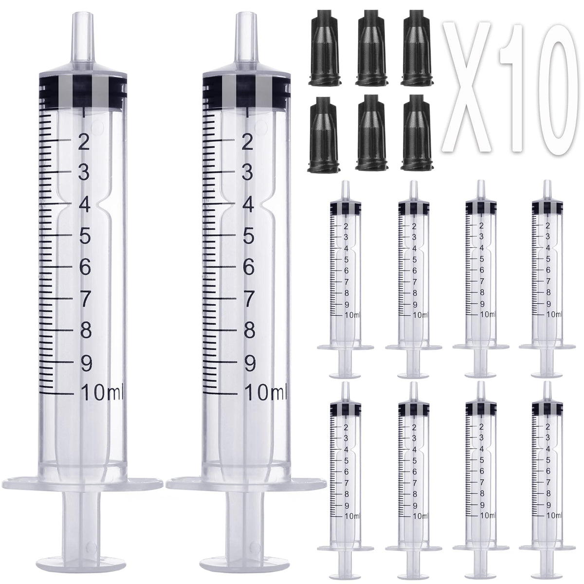 Foosi 10ml syringe without needle with cap, ideal for precise liquid dispensing.