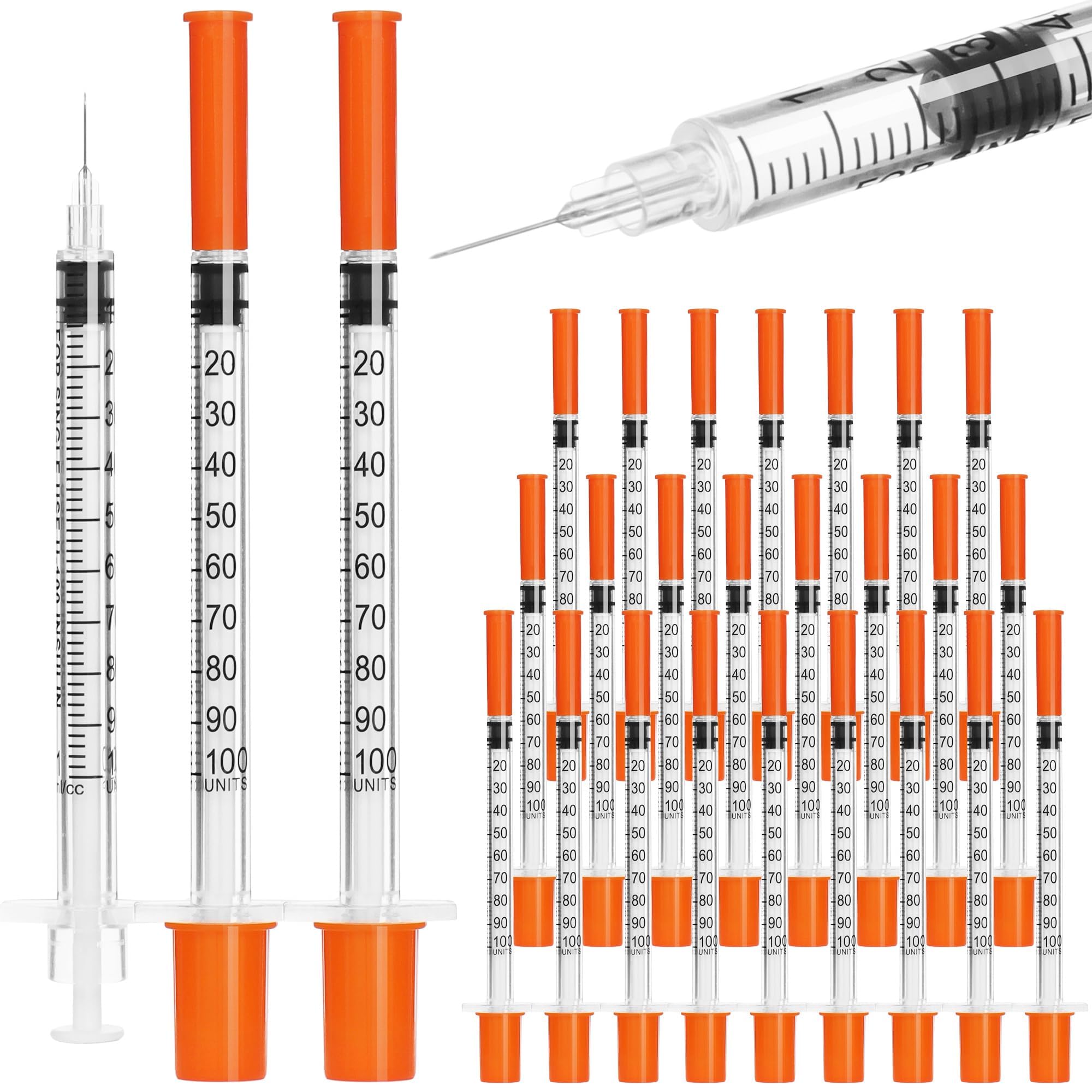 Foosi U-100 syringe 1ml with needle for precise dosing in experiments.