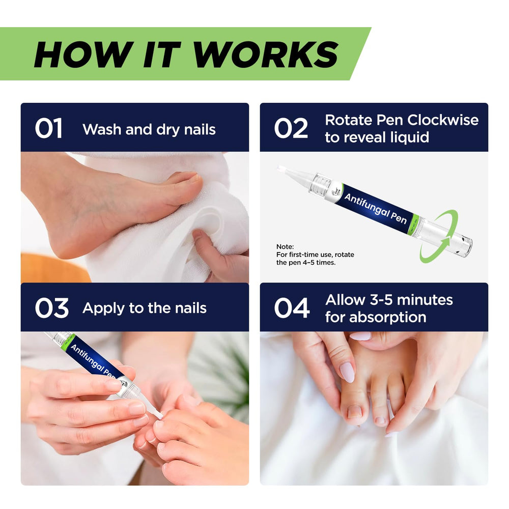 Foot Cure Nail Repair Pen on toenails showing targeted application