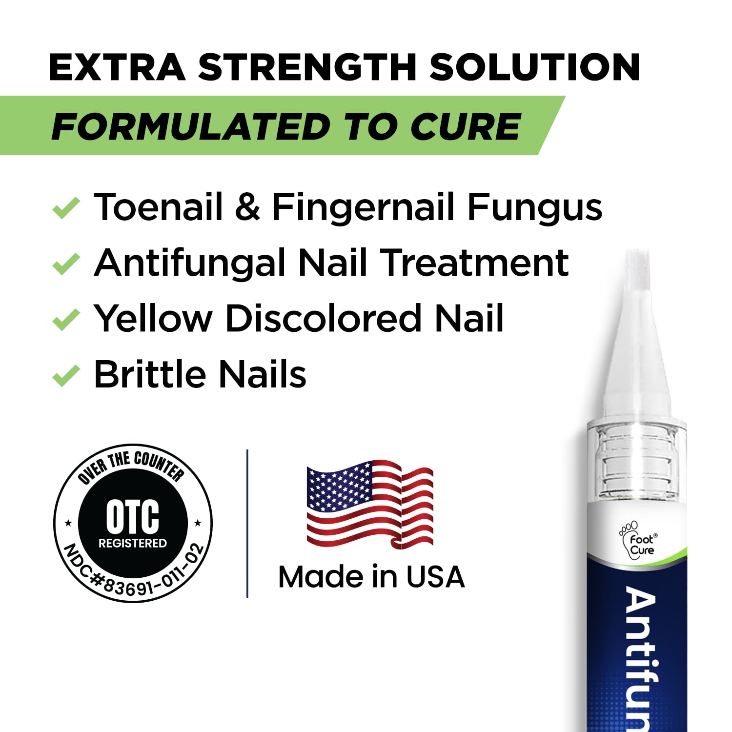 Foot Cure Nail Repair Pen being applied to nails for precise use