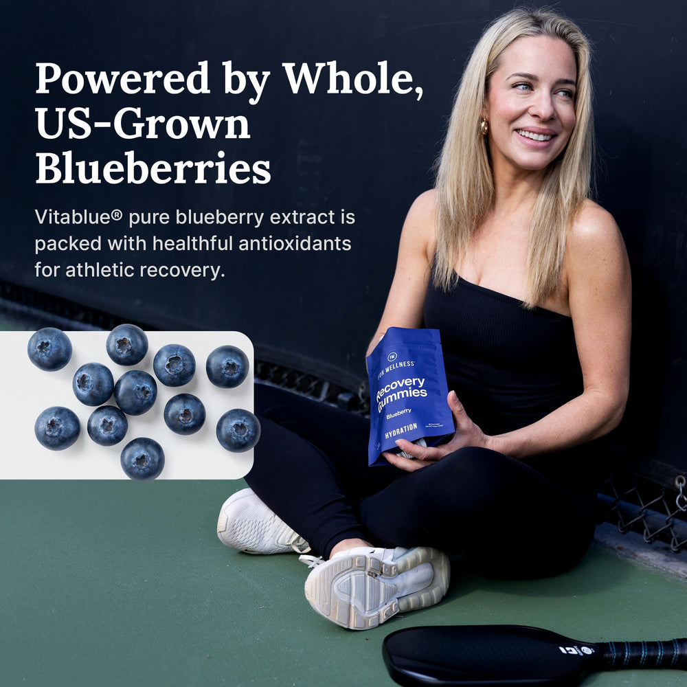 For Wellness Recovery Gummies packaging front emphasizing portability and hydration.