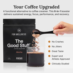 Mocha cup with The Good Stuff, rich flavor and smooth texture