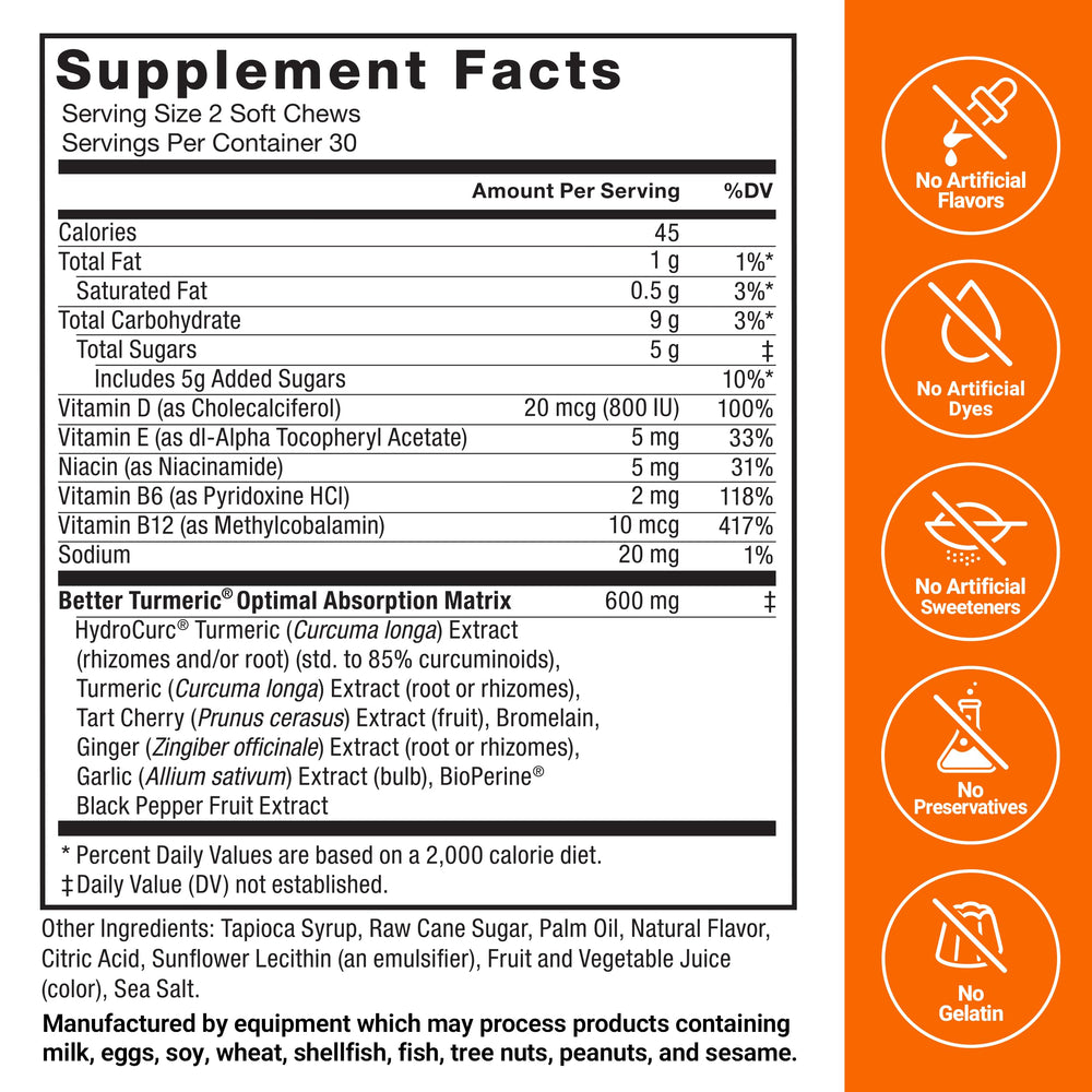 Force Factor Better Turmeric with ginger and garlic for soothing notes.
