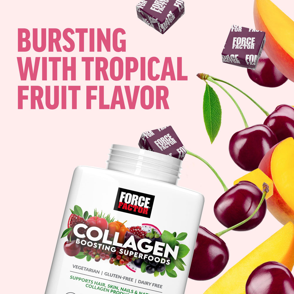 Force Factor Collagen Boosting Soft Chews vegan-friendly label.