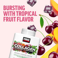 Force Factor Collagen Boosting Soft Chews vegan-friendly label.