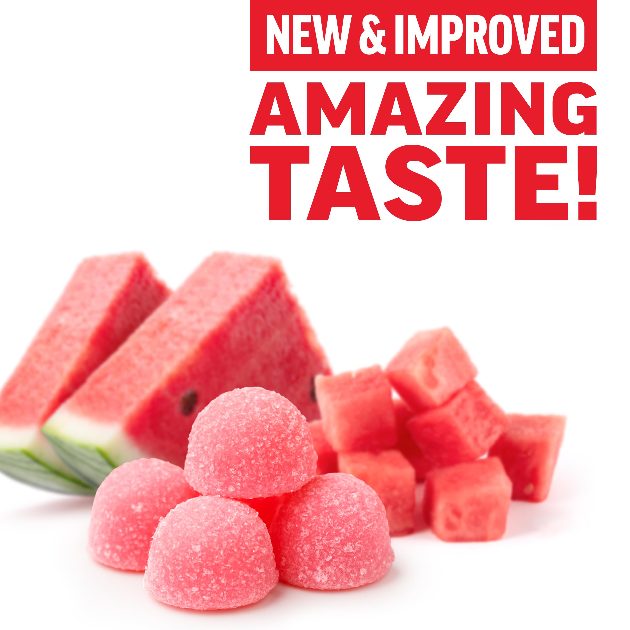 Force Factor Creatine Gummies close-up reveals juicy texture and colorful gummies.