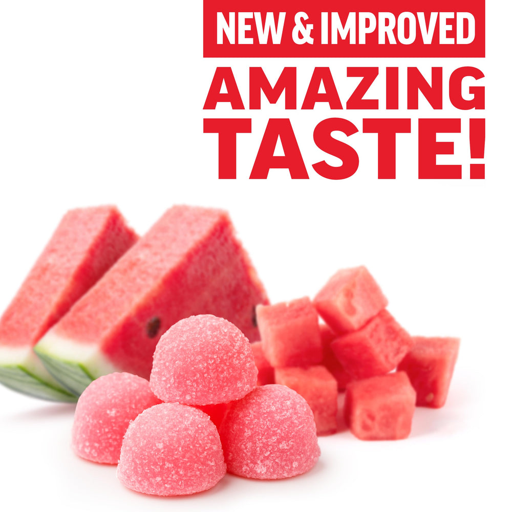 Force Factor Creatine Gummies close-up reveals juicy texture and colorful gummies.