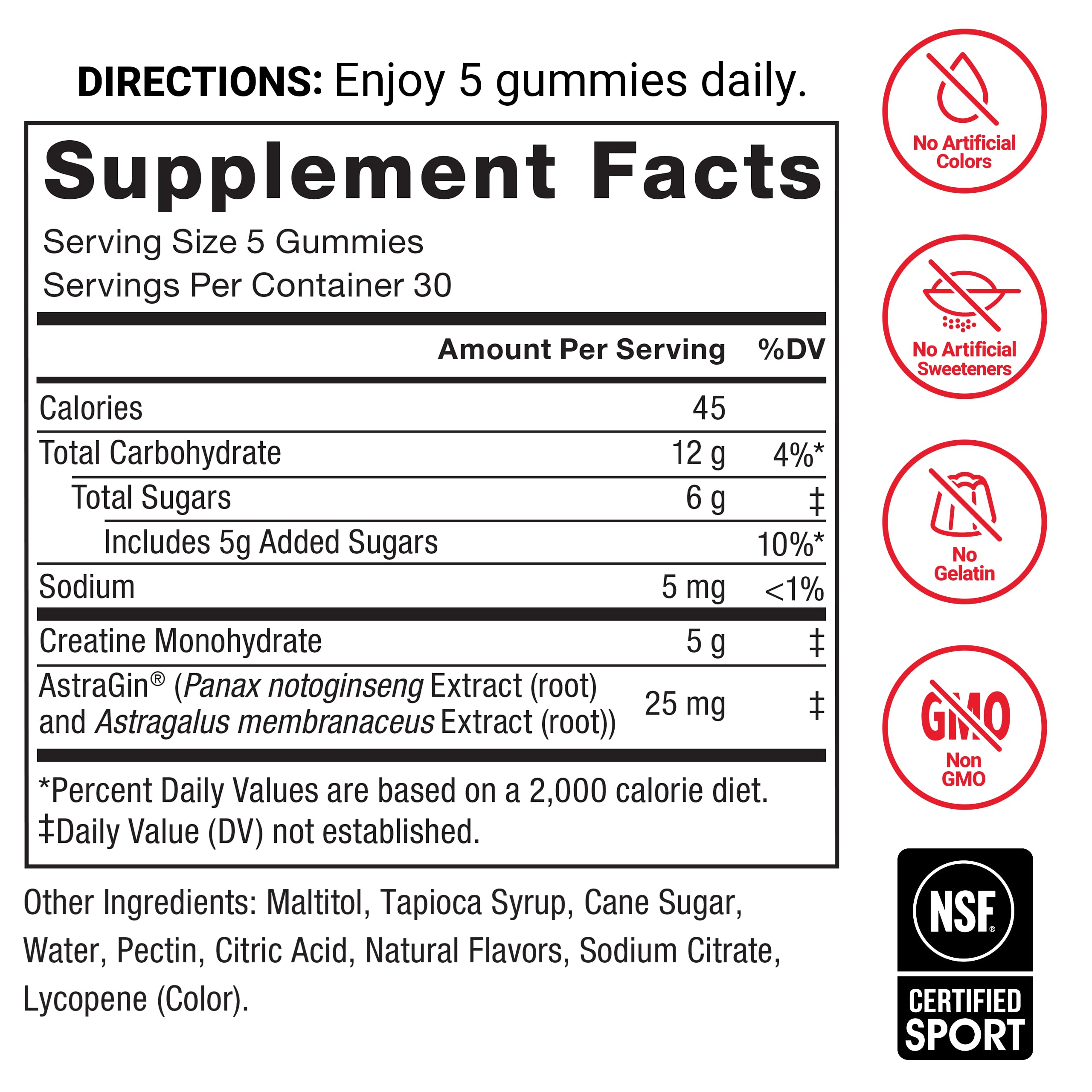 Force Factor Creatine Gummies grape flavor close-up emphasizes flavor variety.