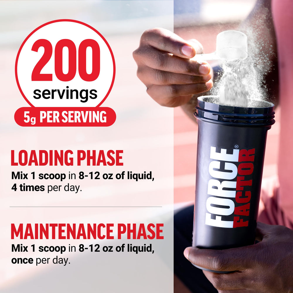 Force Factor Unflavored Creatine Powder blends effortlessly into any beverage.