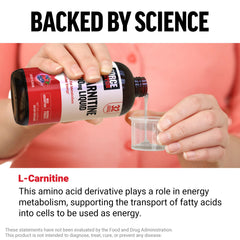 Berry-flavored Force Factor L-Carnitine Liquid in a glass with ice