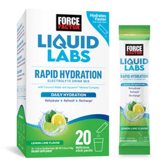 Force Factor Liquid Labs Lemon Lime stick pack front view for on-the-go hydration.