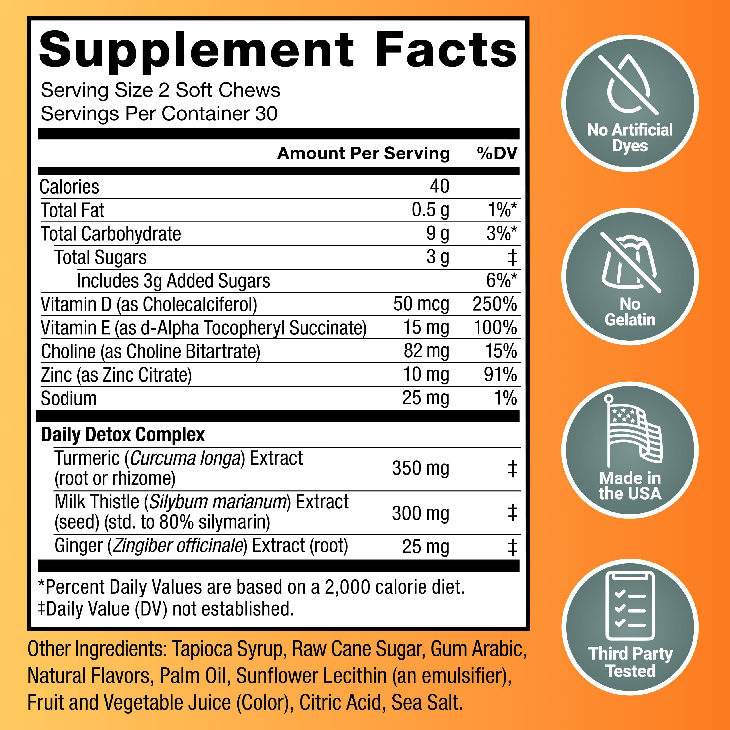 Force Factor Liver Detox Soft Chews front packaging featuring Citrus Punch flavor.
