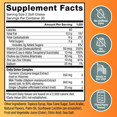 Force Factor Liver Detox Soft Chews front packaging featuring Citrus Punch flavor.