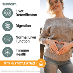 Force Factor Liver Detox Soft Chews label closeup highlighting standardized 80% silymarin.