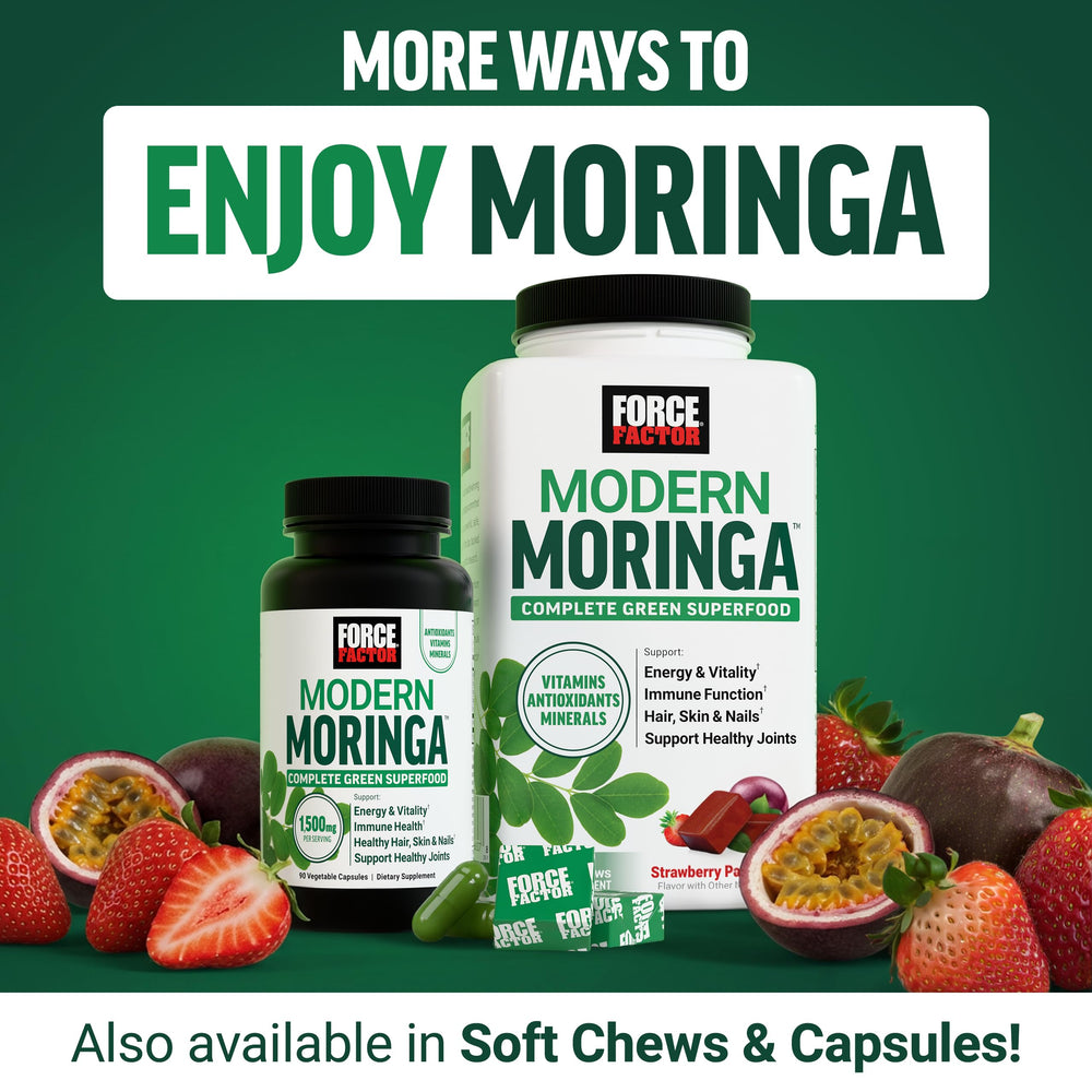 Morning oats with Force Factor Modern Moringa Powder added for balance