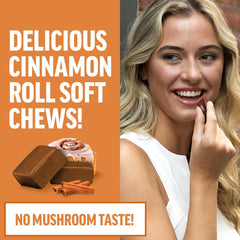 Force Factor Modern Mushrooms cinnamon roll flavor for tasty daily energy.