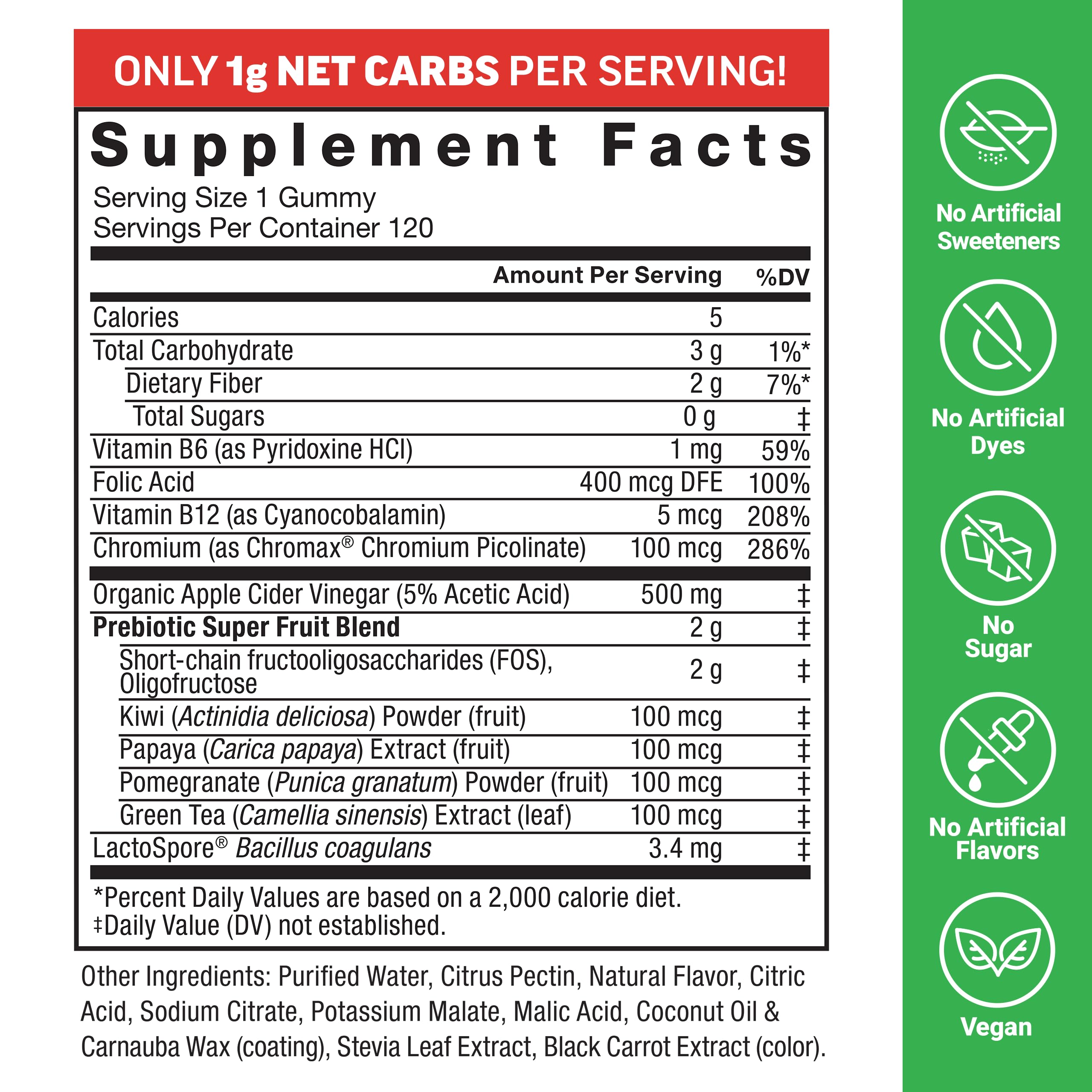 Force Factor ProbioSlim Keto ACV Gummies 120-count bottle for daily use
