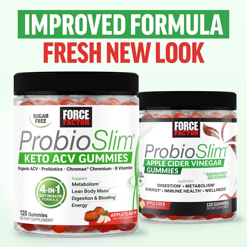 Force Factor ProbioSlim Keto ACV Gummies ingredients panel notes organic ACV and prebiotics