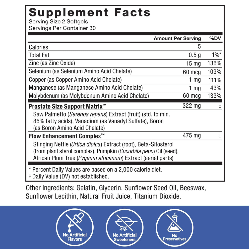 Force Factor Prostate saw palmetto extract imagery supporting urinary comfort.