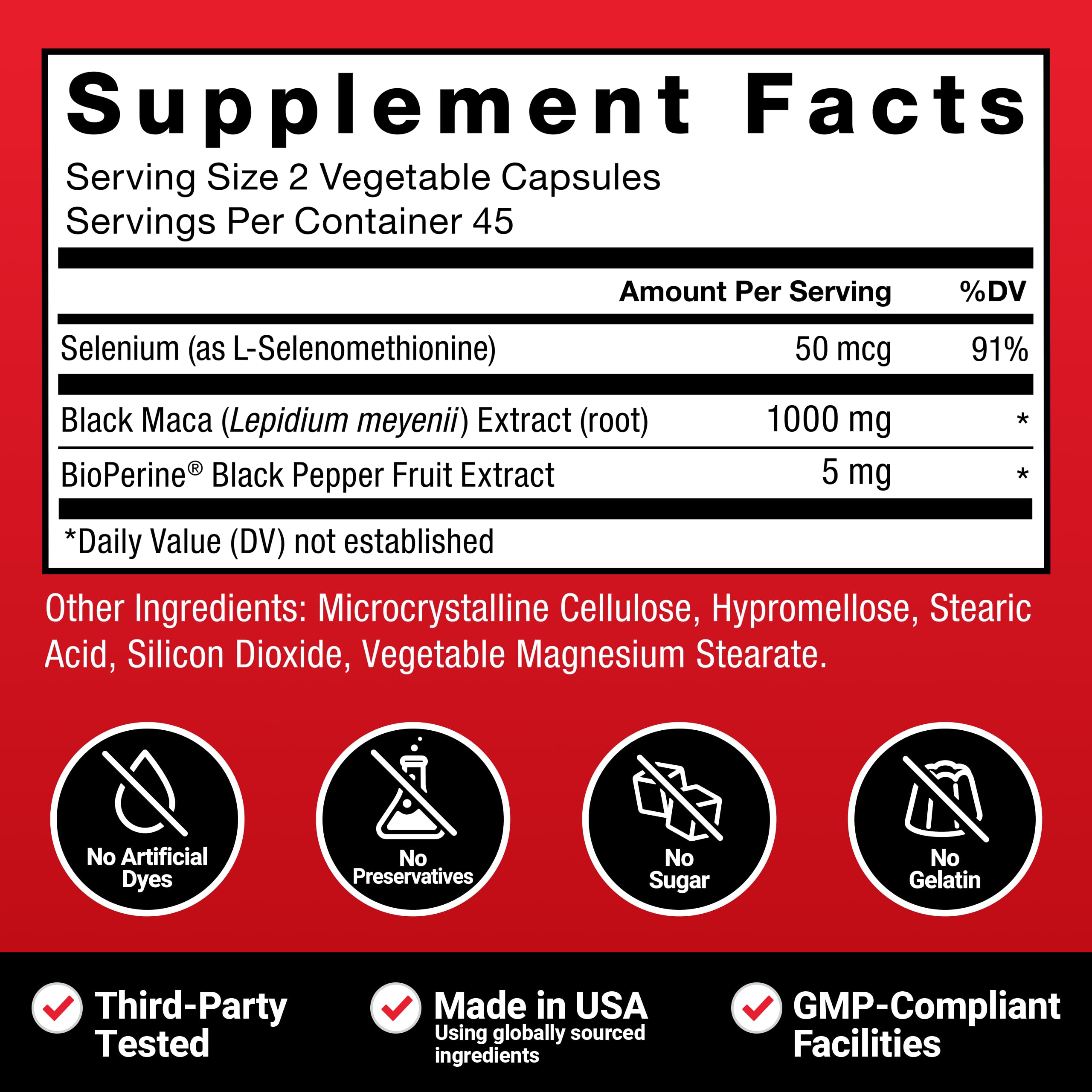 Force Factor Black Maca serving scoop shows easy 1000 mg dosage.