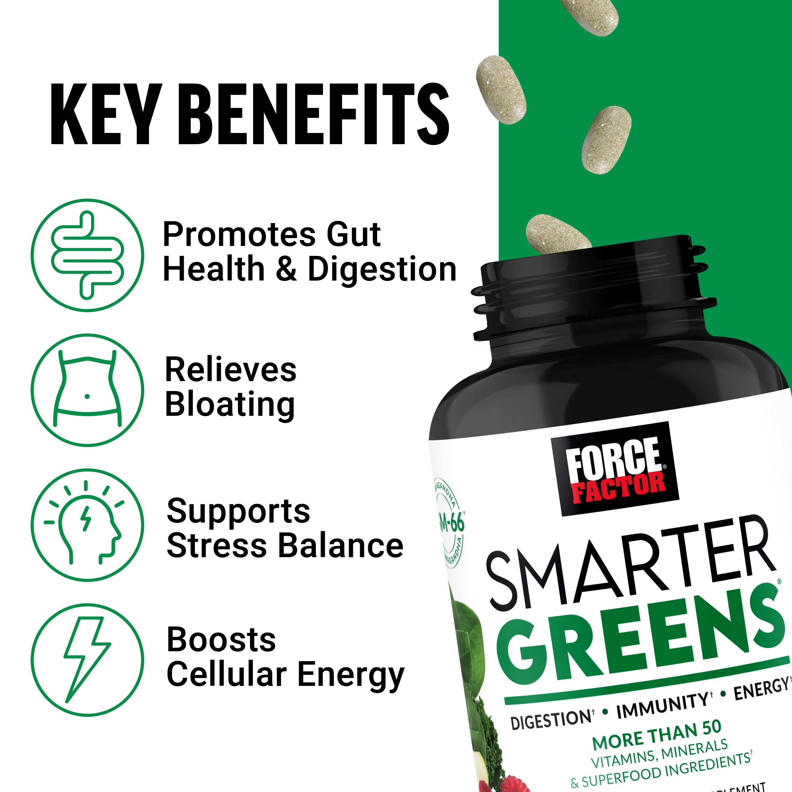 Force Factor Smarter Greens pour demonstrates easy serving on the go.