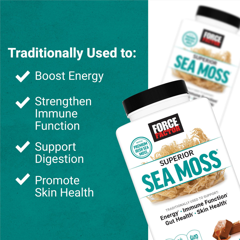 Force Factor Superior Sea Moss Soft Chews pack for on-the-go convenience.