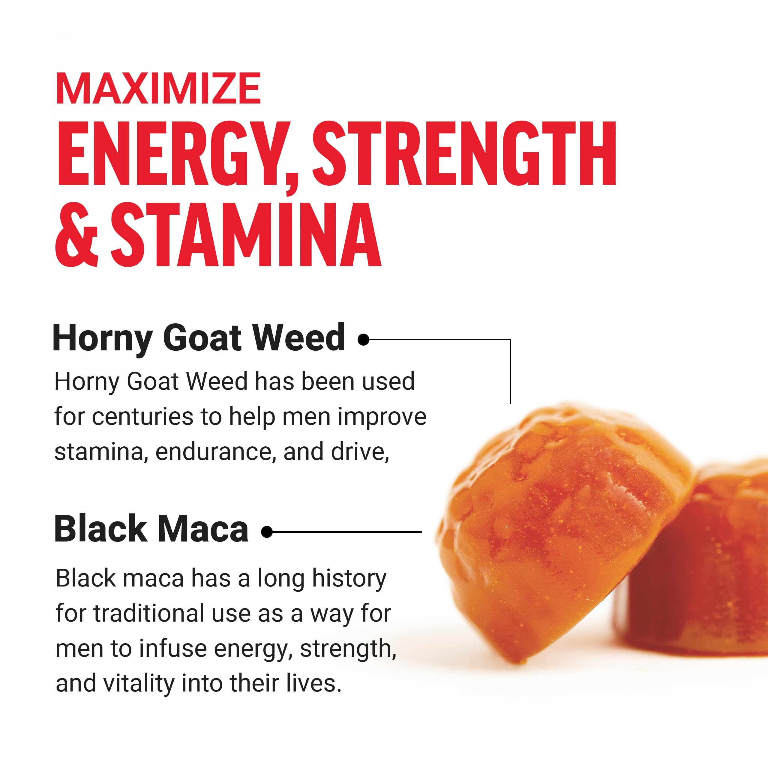 Two Test X180 Gummies shown to illustrate daily dosage.